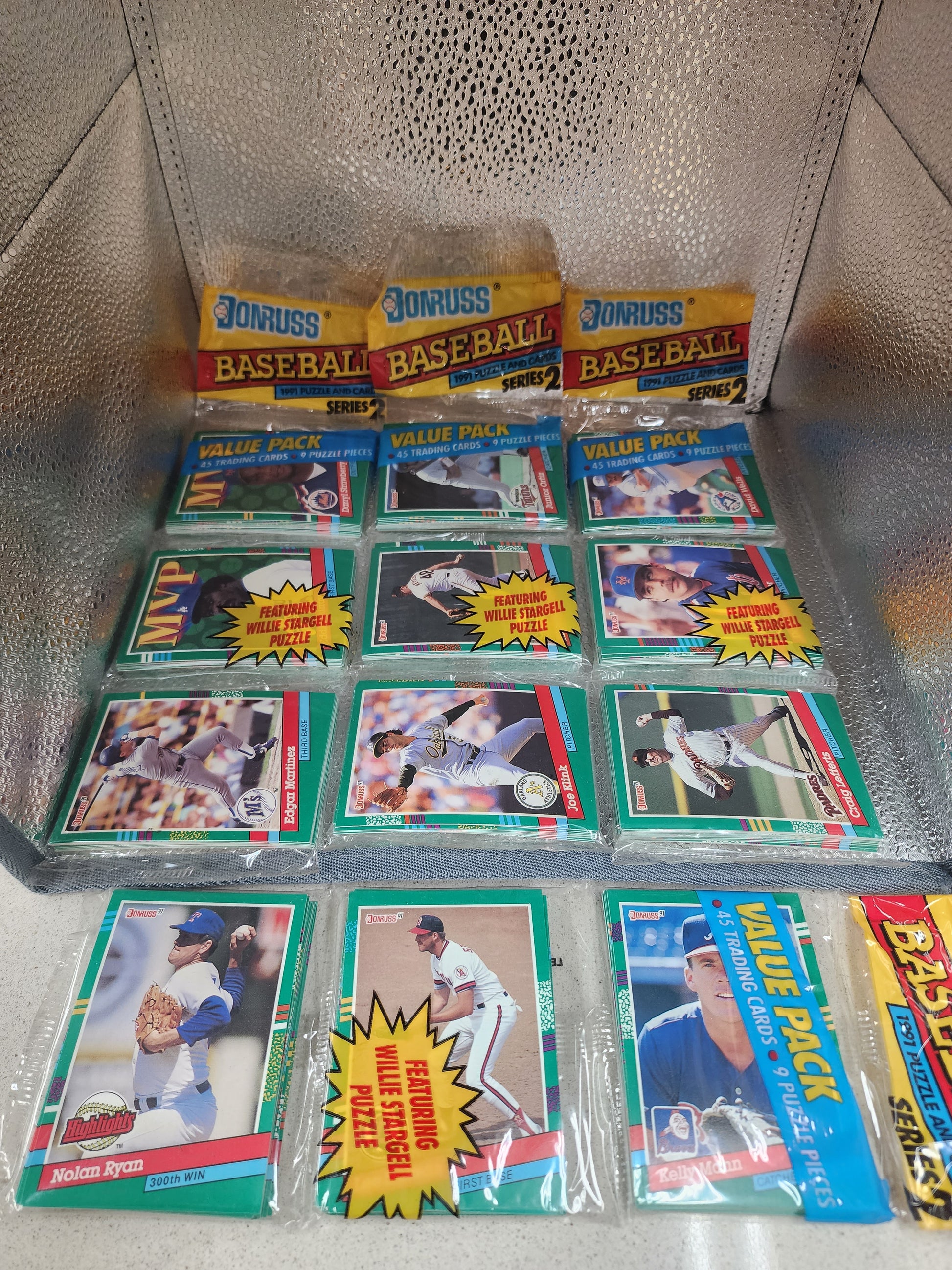 1991 Donruss Baseball Series 2 Rack Pack New/Sealed (4) Total MINT 180 Cards
