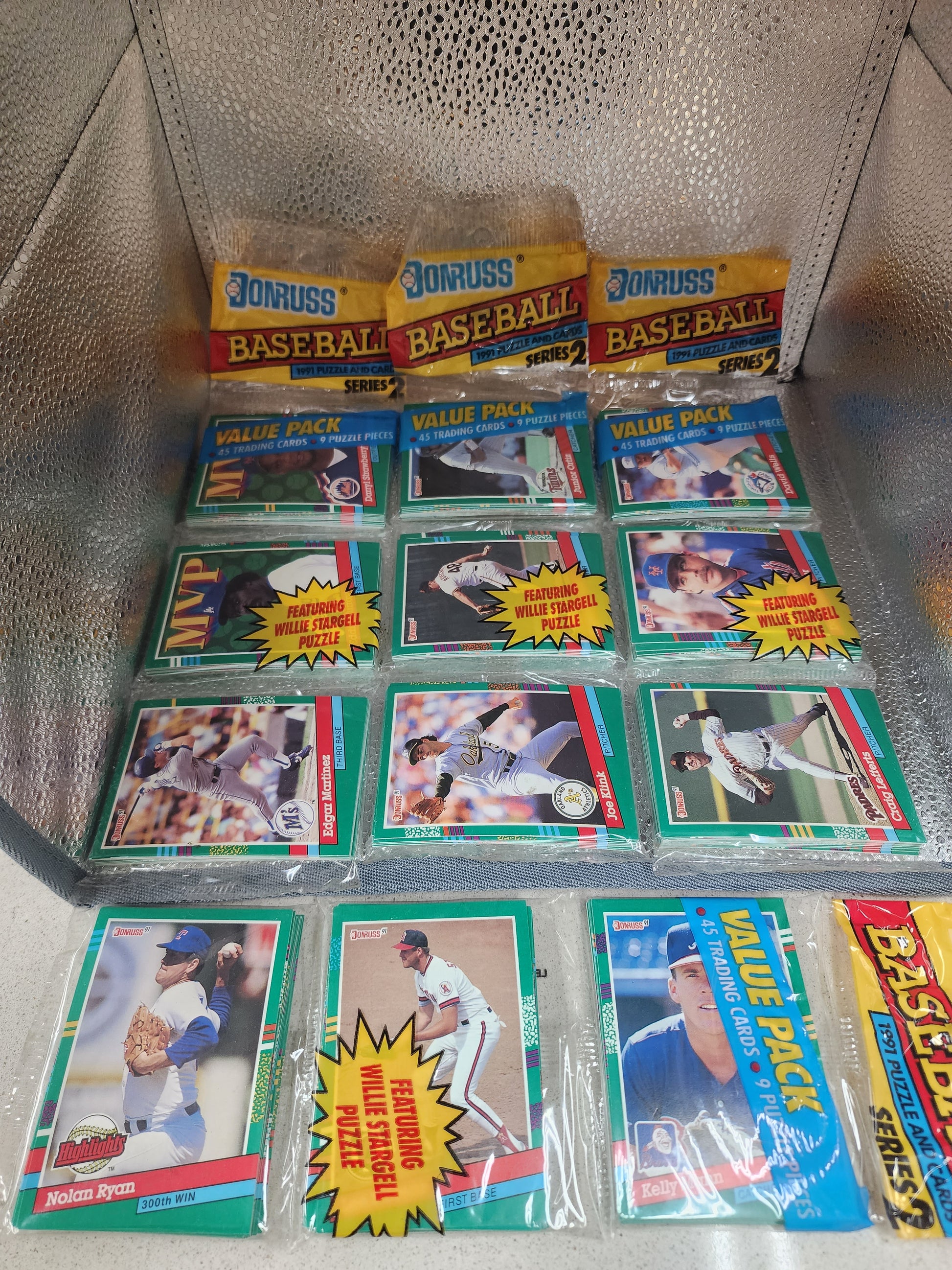 1991 Donruss Baseball Series 2 Rack Pack New/Sealed (4) Total MINT 180 Cards