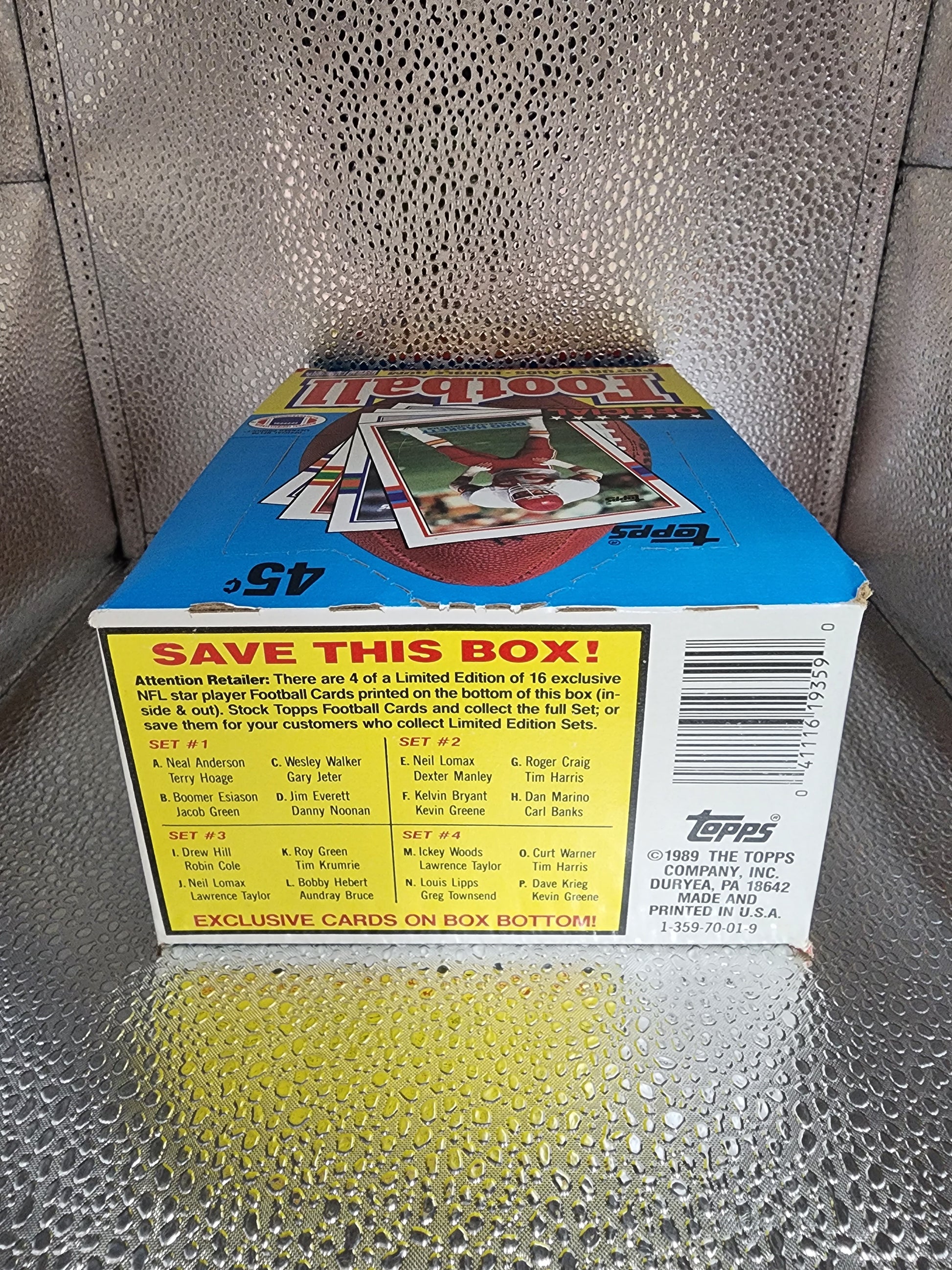 1989 Topps Football Wax Box 36 Sealed Packs MINT