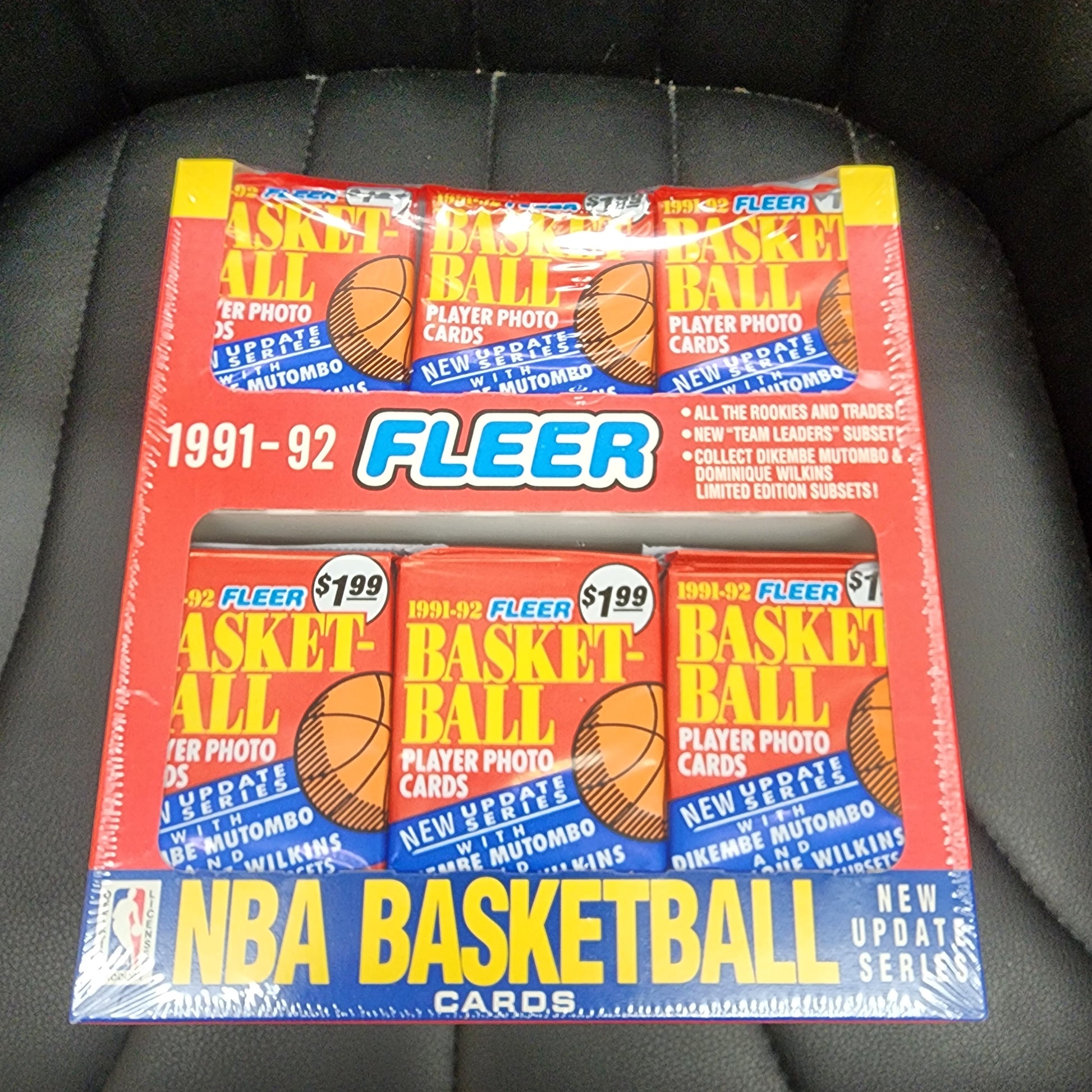 1991-92 Fleer Update NBA Basketball Jumbo Box Factory Sealed (18 Packs/box) MINT