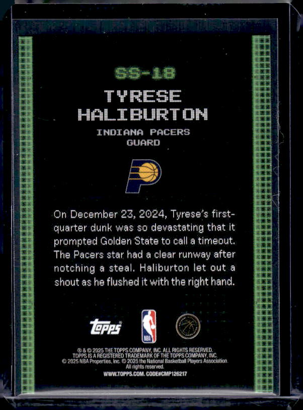 2025-26 Topps #SS-18 Tyrese Haliburton Scan and Slam