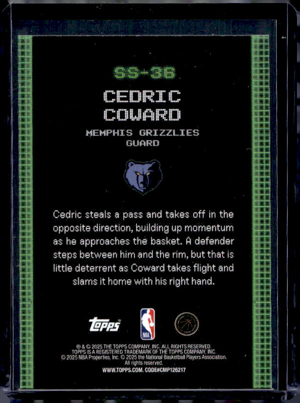 2025-26 Topps #SS-36 Cedric Coward Scan and Slam