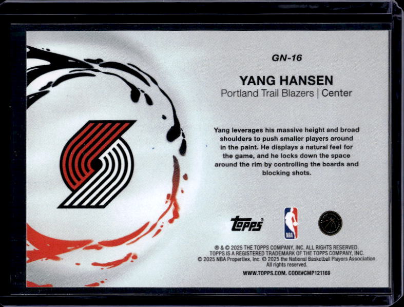 2025-26 Topps #GN-16 Yang Hansen Generation Now Holo Foil