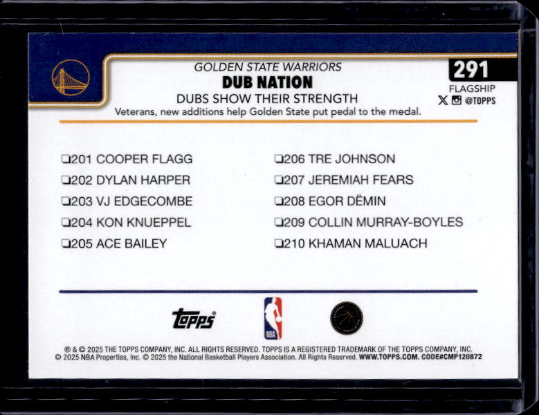 2025-26 Topps #291 Dubs Nation: Dubs Show Their Strength Holo Foil