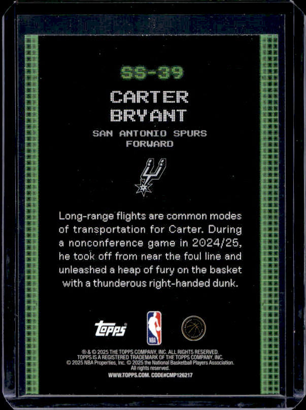 2025-26 Topps #SS-39 Carter Bryant Scan and Slam