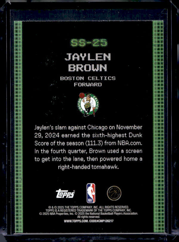 2025-26 Topps #SS-25 Jaylen Brown Scan and Slam