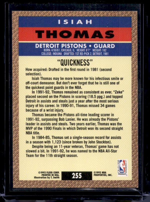 1992-93 Fleer #255 Isiah Thomas Pro Vision