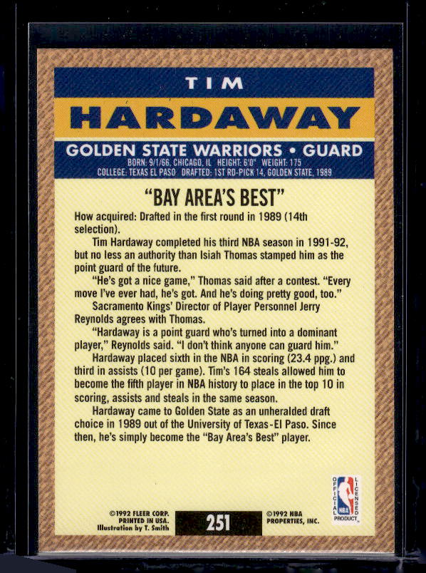 1992-93 Fleer #251 Tim Hardaway Pro Vision