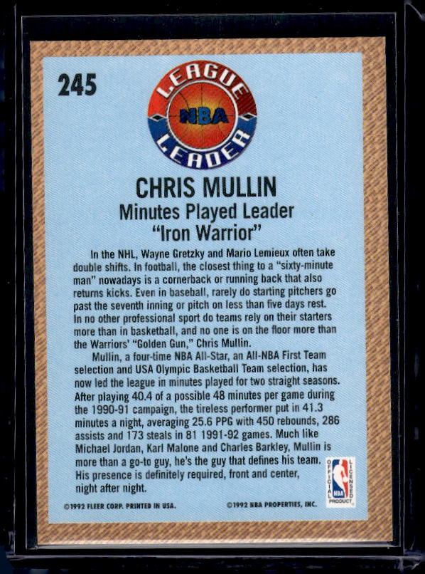 1992-93 Fleer #245 Chris Mullin League Leader