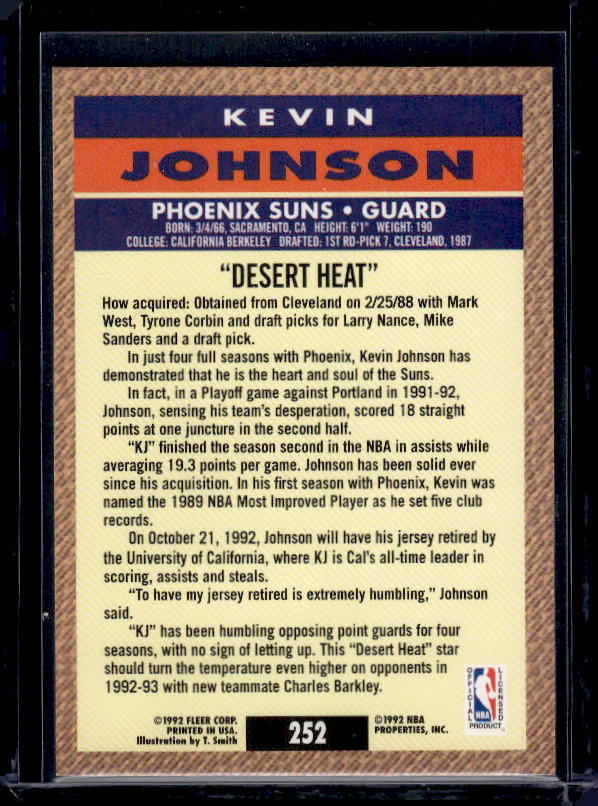 1992-93 Fleer #252 Kevin Johnson Pro Vision