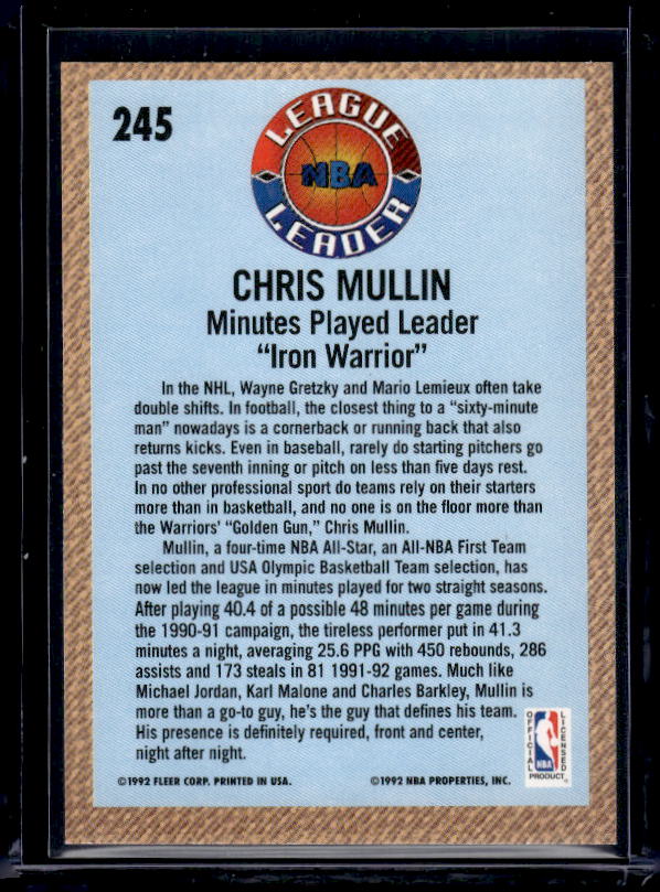 1992-93 Fleer #245 Chris Mullin League Leader