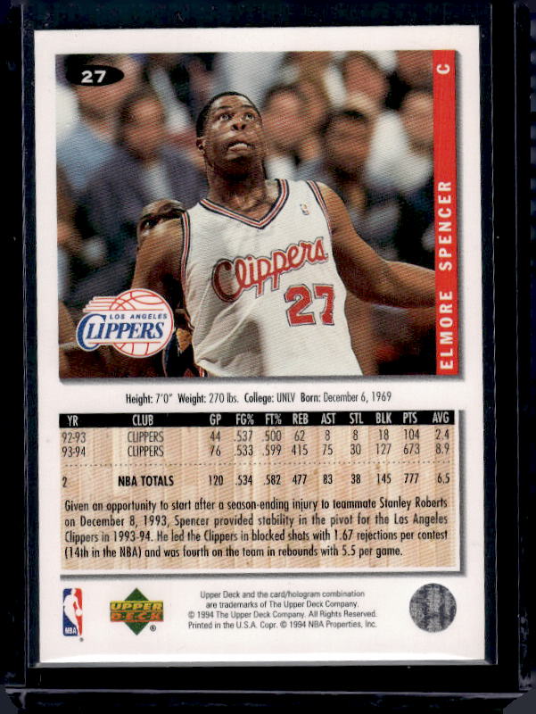 1994-95 Collector's Choice #27 Elmore Spencer