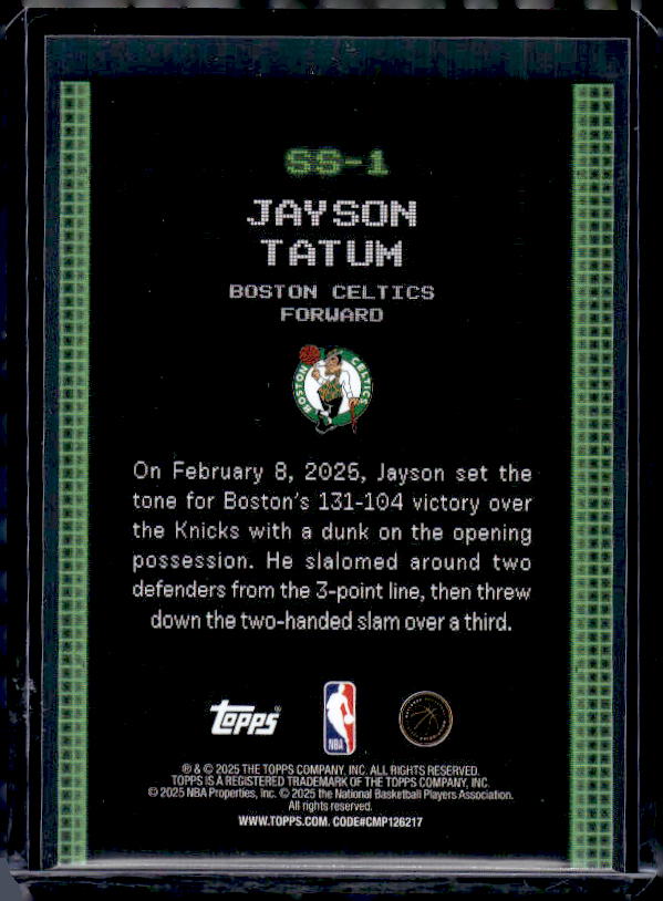 2025-26 Topps #SS-1 Jayson Tatum Scan and Slam