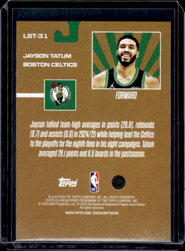 2025-26 Topps #LST-31 Jayson Tatum Limited Stock Legends