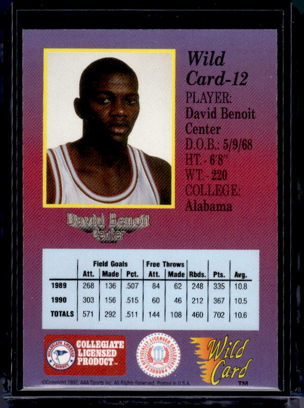 1991-92 Wild Card #12 David Benoit