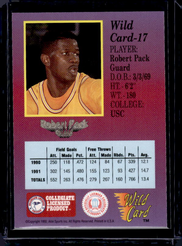1991-92 Wild Card #17 Robert Pack