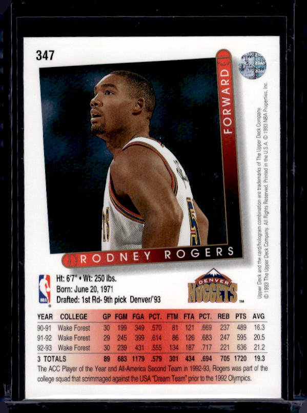 1993-94 Upper Deck French #74 Rodney Rogers