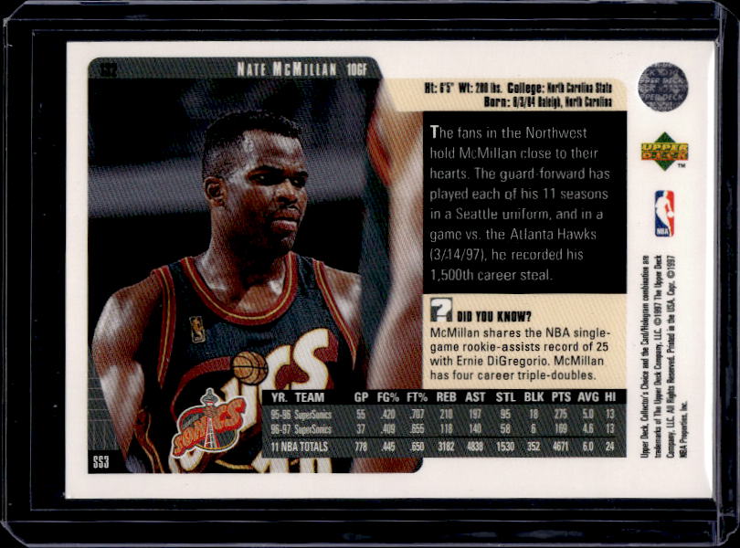 1997-98 Collector's Choice #132 Nate McMillan