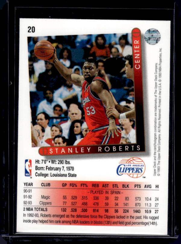 1993-94 Upper Deck #20 Stanley Roberts