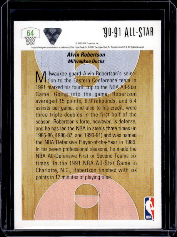 1991-92 Upper Deck #64 Alvin Robertson