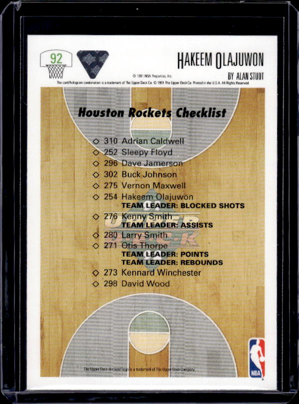 1991-92 Upper Deck #92 Hakeem Olajuwon
