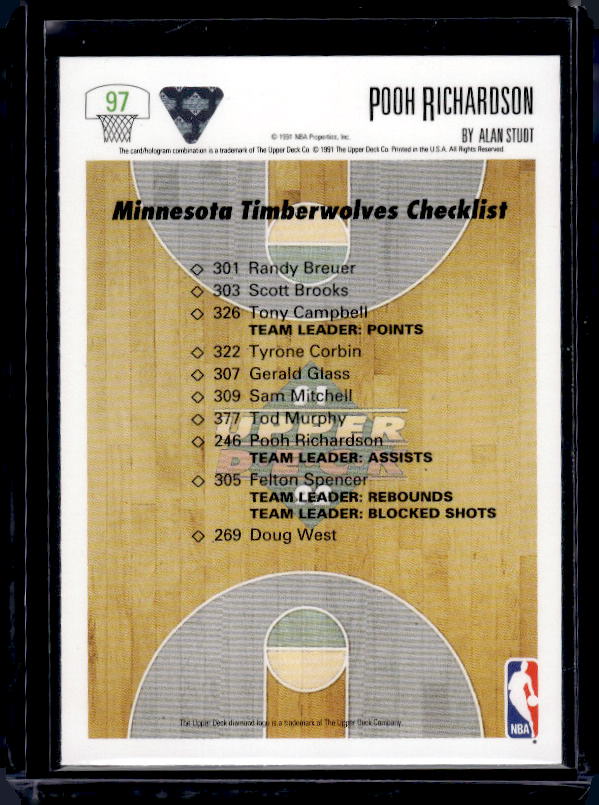 1991-92 Upper Deck #97 Pooh Richardson