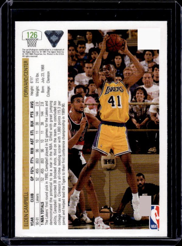 1991-92 Upper Deck #126 Elden Campbell