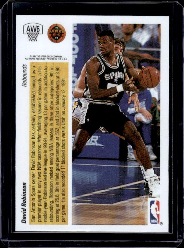 1991-92 Upper Deck #AW6 David Robinson Award Winner Holograms