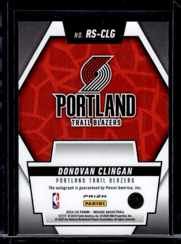 2024-25 Panini Mosaic #RS-CLG Donovan Clingan Rookie Scripts