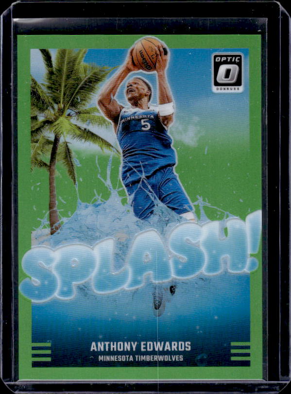 2024-25 Donruss Optic #7 Anthony Edwards Splash! Lime Green #/199