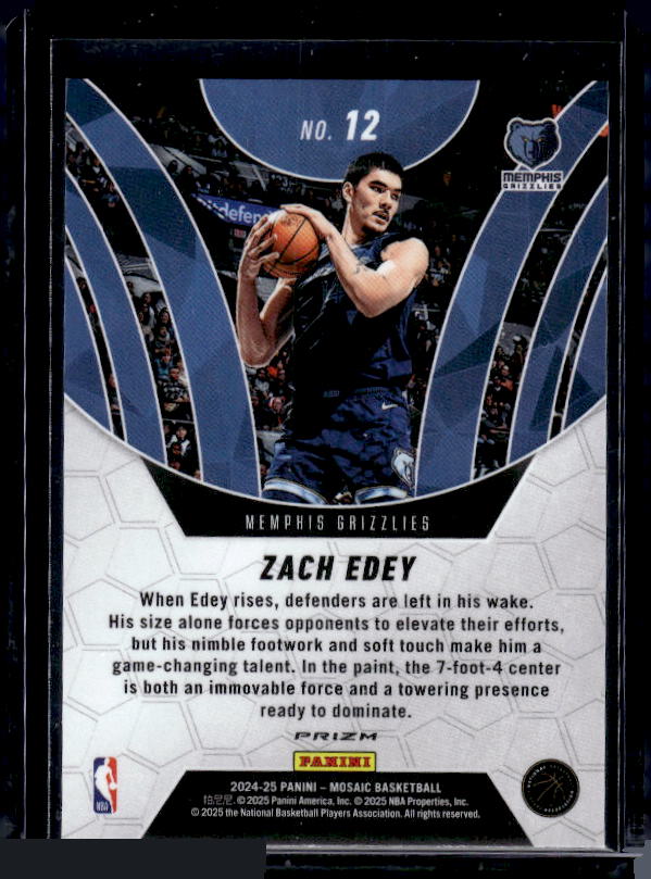 2024-25 Panini Mosaic #12 Zach Edey Elevate Mosaic