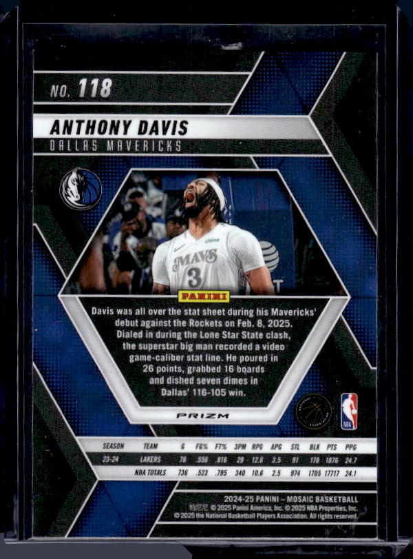 2024-25 Panini Mosaic #118 Anthony Davis Base Mosaic