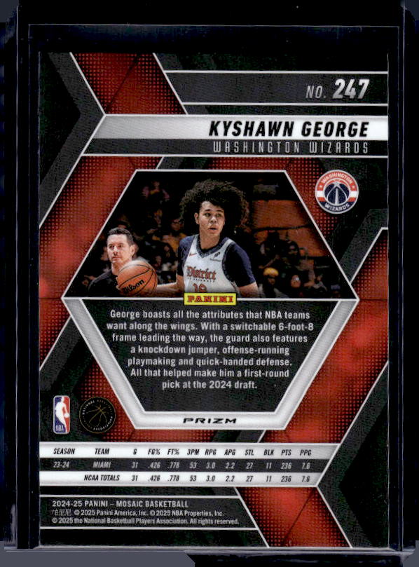 2024-25 Panini Mosaic #247 Kyshawn George Base Mosaic