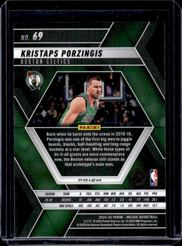 2024-25 Panini Mosaic #69 Kristaps Porzingis Green Mosaic