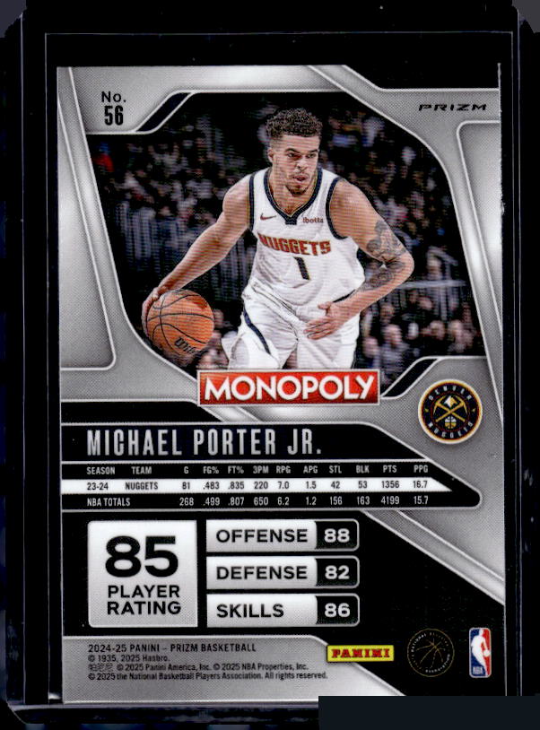 2024-25 Panini Prizm Monopoly #56 Michael Porter Jr. Red Prizms