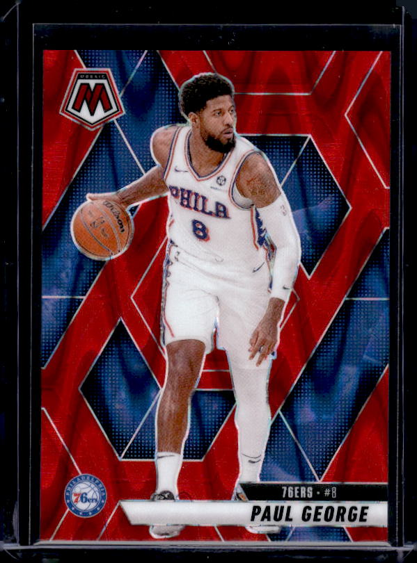 2024-25 Panini Mosaic - Paul George #14 Red Seismic Mosaic Prizm 151/299