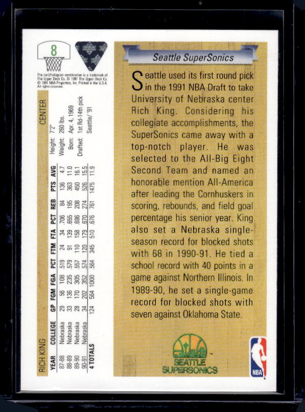 1991-92 Upper Deck #8 Rich King