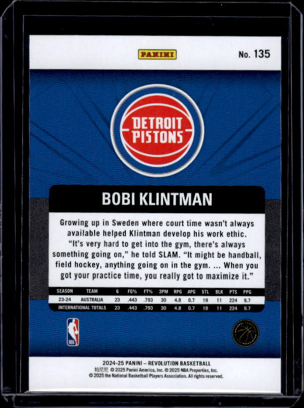 2024-25 Panini Revolution #135 Bobi Klintman