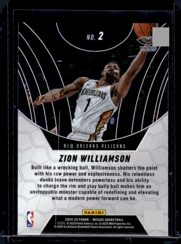 2024-25 Panini Mosaic #2 Zion Williamson Elevate