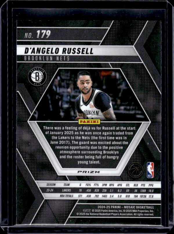 2024-25 Panini Mosaic #179 D’Angelo Russell Silver