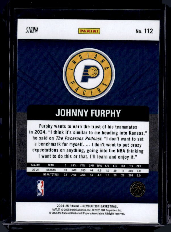2024-25 Panini Revolution #112 Johnny Furphy Blue Storm