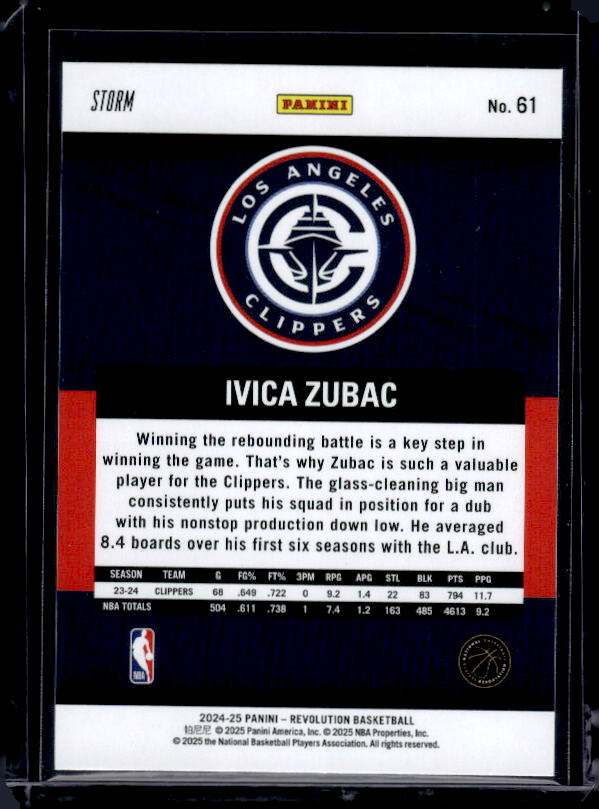 2024-25 Panini Revolution #61 Ivica Zubac Blue Storm
