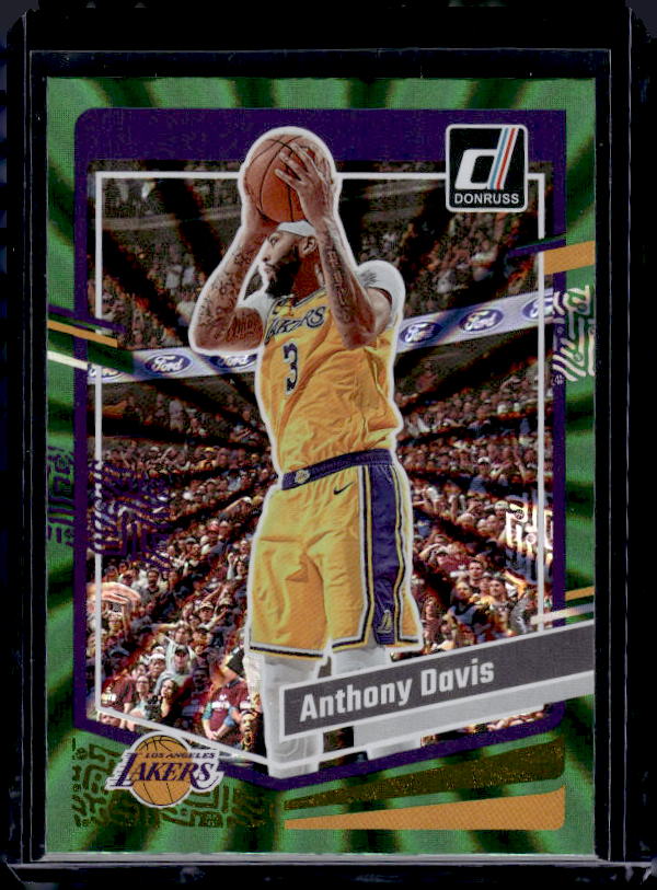 2023-24 Donruss #130 Anthony Davis Green Laser Holo