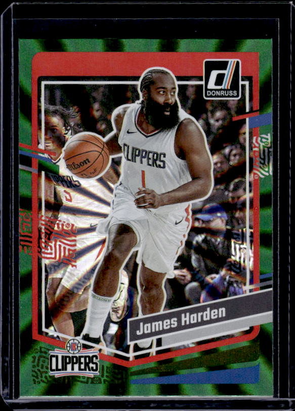 2023-24 Donruss #63 James Harden Green Laser Holo