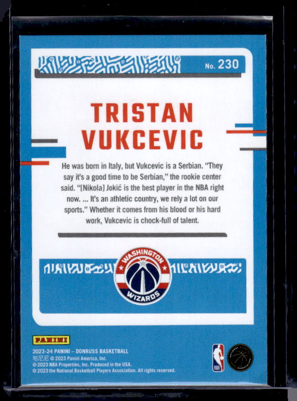 2023-24 Donruss #230 Tristan Vukcevic Green Laser Holo