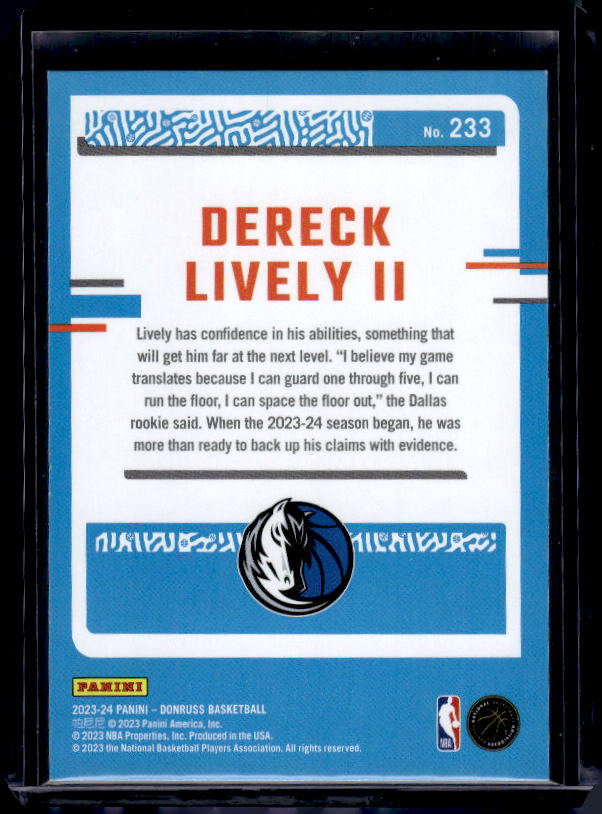 2023-24 Donruss #233 Dereck Lively II Green Laser Holo