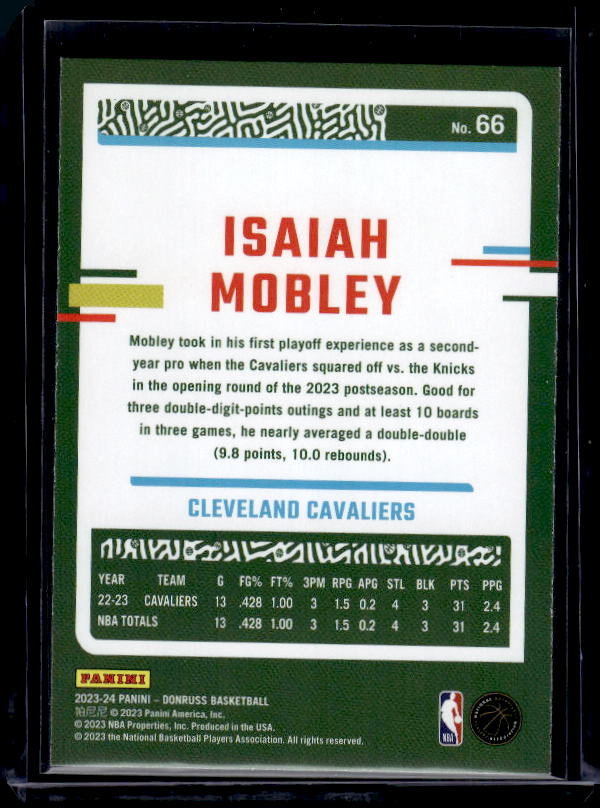 2023-24 Donruss #66 Isaiah Mobley Green Laser Holo