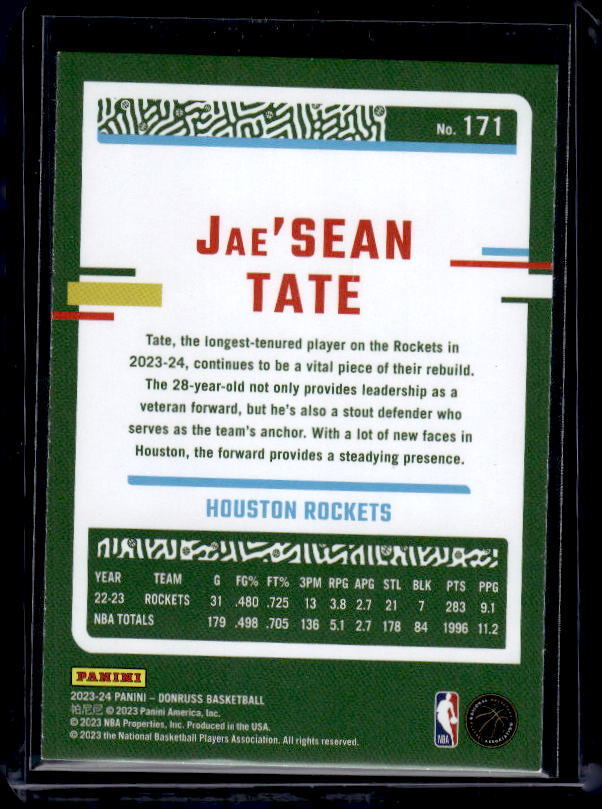 2023-24 Donruss #171 Jae'Sean Tate Green Laser Holo