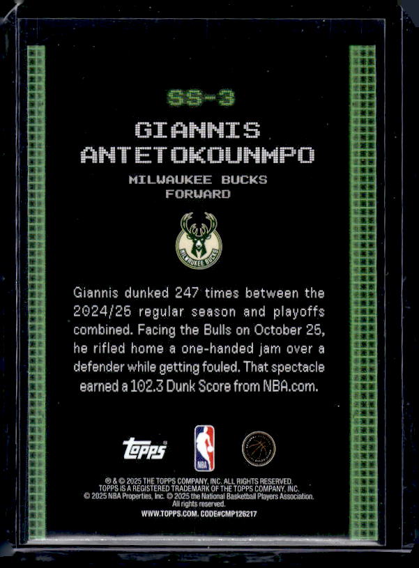 2025-26 Topps #SS-3 Giannis Antetokounmpo Scan and Slam