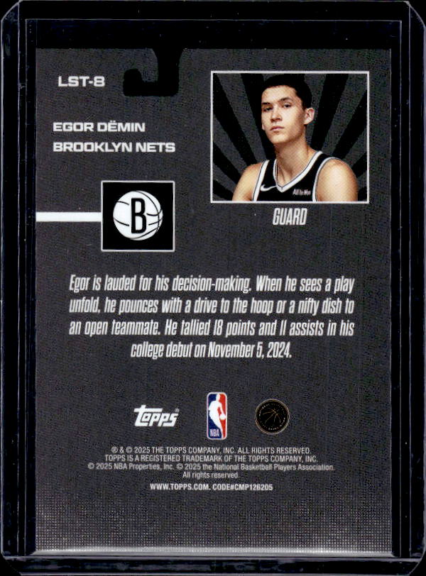 2025-26 Topps #LST-8 Egor Dëmin Limited Stock Legends